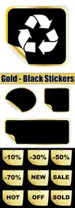 Gold - Black Stickers Vector