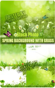 Spring background with grass - UHQ Stock Photo
