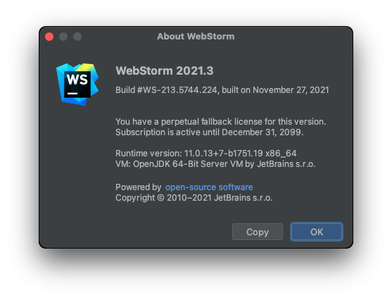 WebStorm 2021.3 macOS