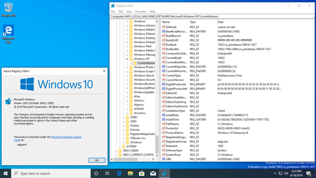 Windows 10 InsiderPreview (20H1) Build 18922.1000