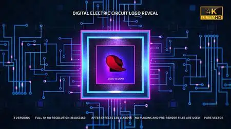 Digital Electric Circuit Logo Reveal 36085463