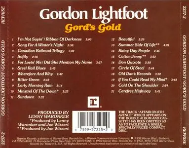 Gordon Lightfoot - Gord's Gold (1975) CD Release 1987