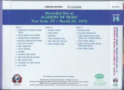 Grateful Dead - Dave's Picks Vol. 14 (2015) [3CD+Bonus CD] {Academy Of Music, New York NY - 3-26-72}