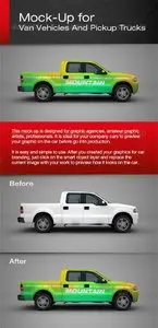 GraphicRiver Van Vehicles And Pickup Trucks Mock-Up