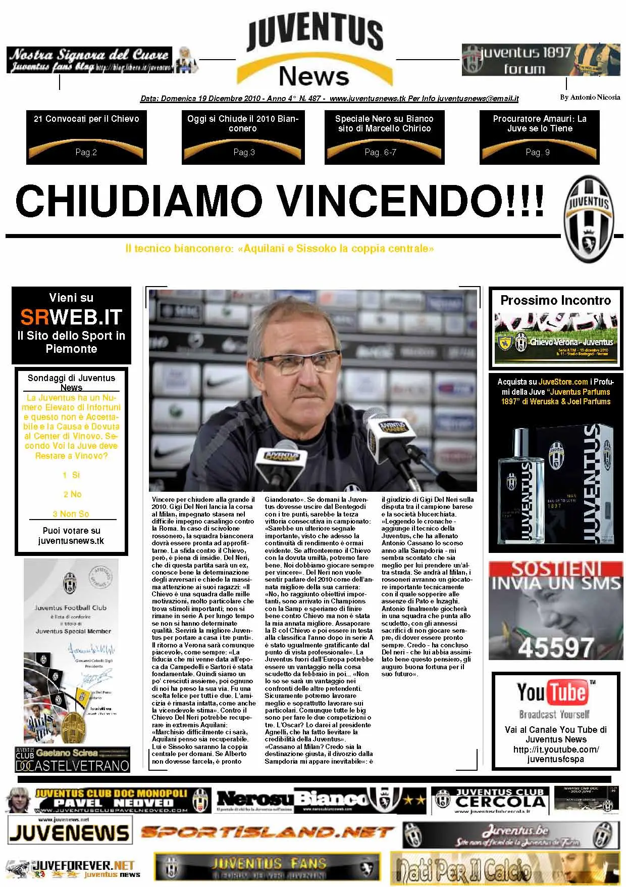 Juventus News 19 Dicembre 2010