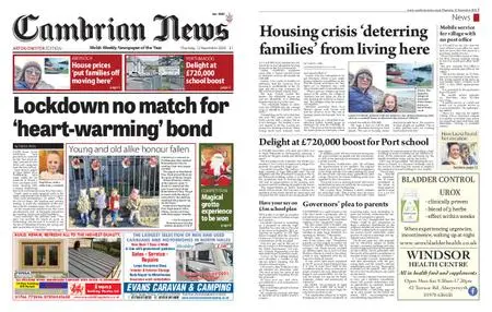 Cambrian News Arfon & Dwyfor – 13 November 2020