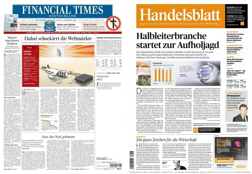 FinancialTimes Deutschland & Handelsblatt vom 27.11.2009