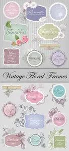Vintage Floral Frames Vector 3