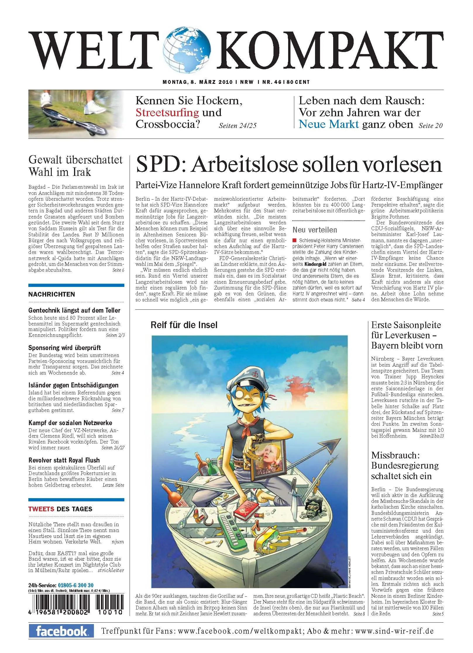Die Welt kompakt vom 8. Maerz 2010