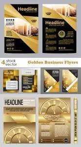 Vectors - Golden Business Flyers