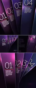 Shiny Purple & Blue Banners Vector