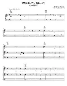 One Song Glory - Jonathan Larson, Rent Musical (Piano-Vocal-Guitar)