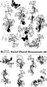 Vectors - Swirl Floral Ornaments 28