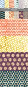 Creativemarket - Watercolor & Gold Texture Patterns