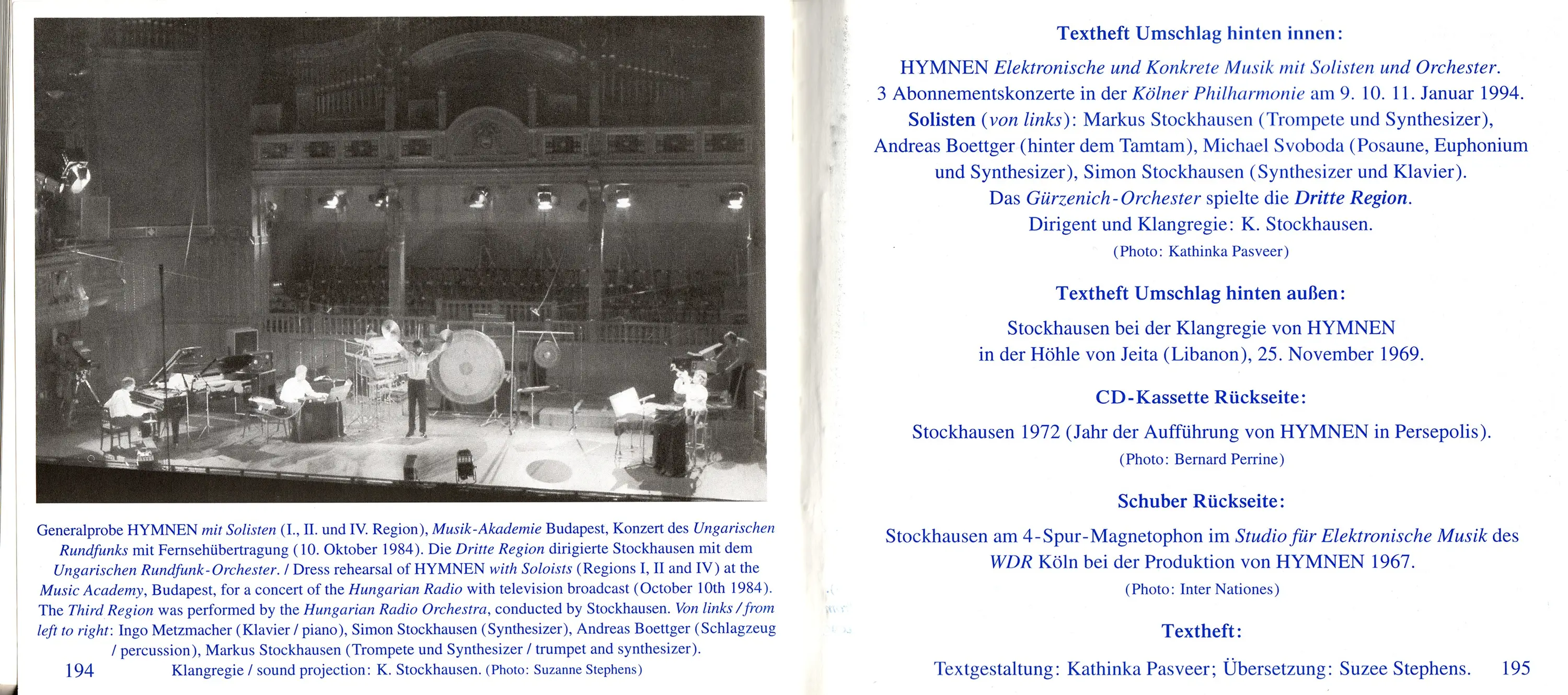 Karlheinz Stockhausen - Hymnen (1995) {4CD Set Stockhausen-Verlag