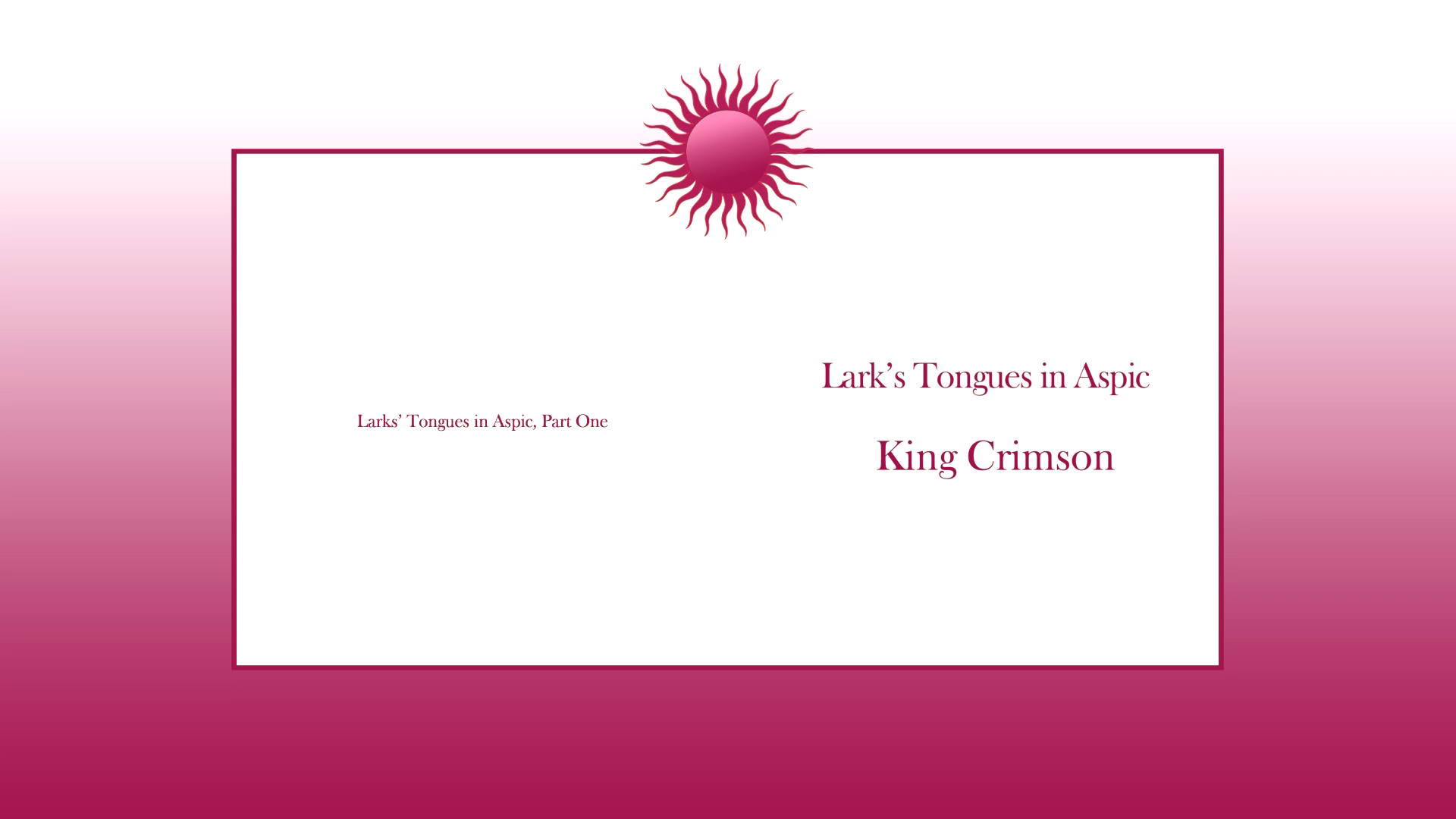 King crimson lark's tongues in aspic