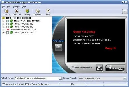 DvdXsoft DVD to Apple TV Converter 1.20