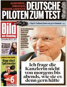 Bild Zeitung vom 27 Dezember 2015