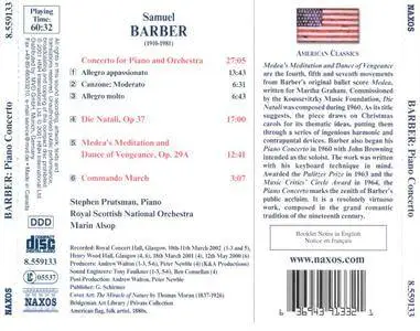 Steven Prutsman, Marin Alsop - Barber: Piano Concerto, Medea's Meditation & Dance of Vengeance (2002)