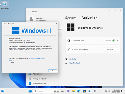 Windows 11 Enterprise 22H2 Build 22621.2428 (No TPM Required) Preactivated Multilingual October 2023