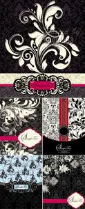 Vintage Floral Invitations Vector