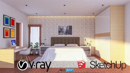 Design a Contemporary Bedroom | Vray Next + Sketchup 2019