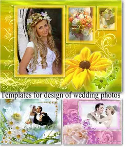 Templates for design of wedding photos