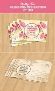 GraphicRiver Shabby Chic Wedding Invitation Post Card