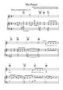 The Prayer - Andrea Bocelli, Celine Dion, Katherine Jenkins (Piano-Vocal-Guitar (Piano Accompaniment))