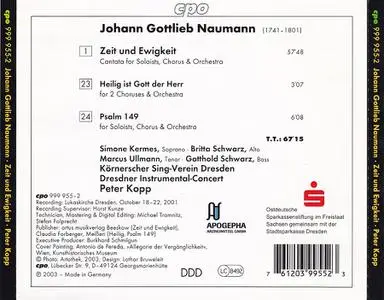 Peter Kopp, Dresden Instrumental Concert - Johann Gottlieb Naumann: Zeit und Ewigkeit (2003)