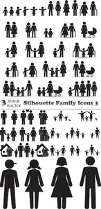 Vectors - Silhouette Family Icons 3