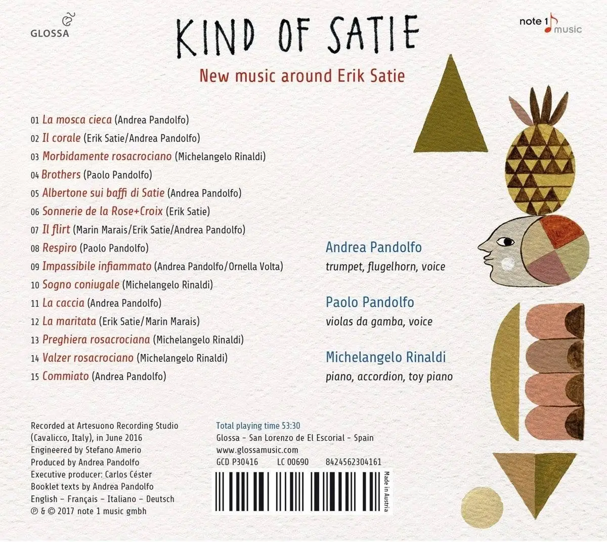Andrea Pandolfo, Paolo Pandolfo & Michelangelo Rinaldi - Kind of Satie: New Music around Erik Satie (2017)