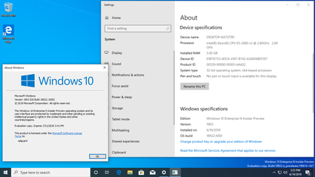 Windows 10 InsiderPreview (20H1) Build 18922.1000