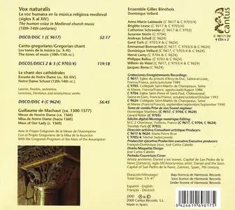 Dominique Vellard, Ensemble Gilles Binchois - Vox Naturalis. Medieval Vocal Music [4CDs] (2003)