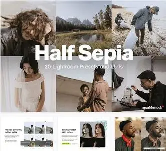 20 Half Sepia Lightroom Presets and LUTs - 91594555