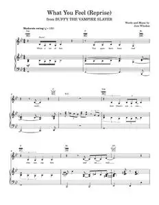 What You Feel (Reprise) - Buffy The Vampire Slayer TV Series, Joss Whedon (Piano-Vocal-Guitar)