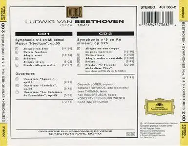 Beethoven - Symphonies Nos. 3 & 9, Overtures (1992) {Karl Böhm, VPO} {2CD Deutsche Grammophon 437 368-2 rec 1972}