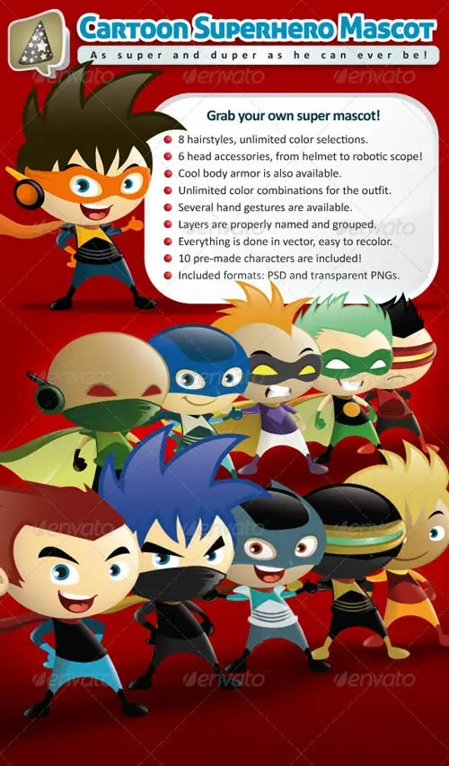 GraphicRiver Cartoon Superhero Mascot Creator