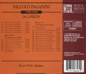 Eliot Fisk - Paganini 24 Caprices (REPOST)