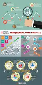 Vectors - Infographics with Gears 15