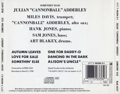Cannonball Adderley - Somethin' Else (1958) {1986, Reissue}