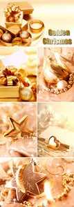 Stock Photo - Golden Christmas and New Year