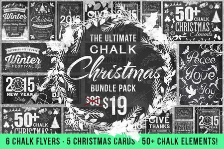CreativeMarket - Chalk Christmas Bundle
