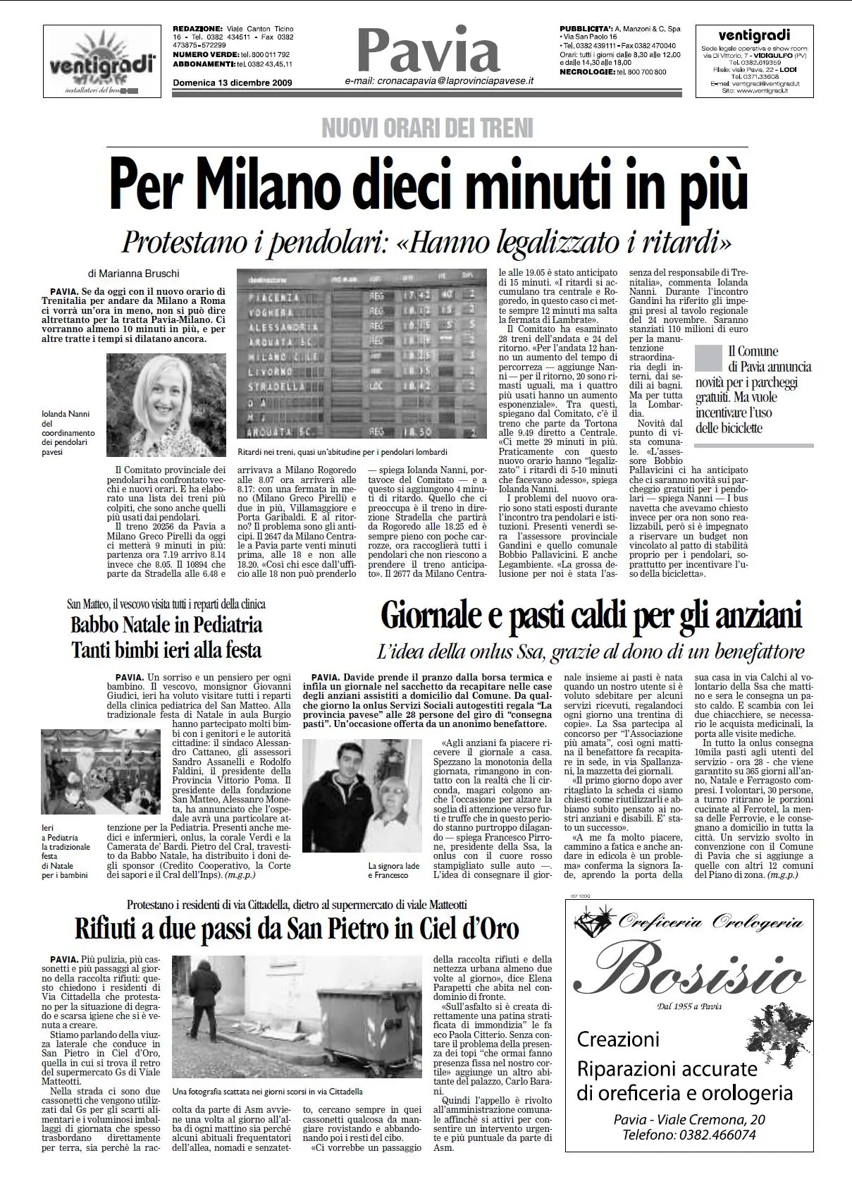 LA PROVINCIA PAVESE 13 DICEMBRE 2009