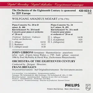 Mozart - Brüggen - Klavierkonzerte 20 d-moll, KV 466 & 24 c-moll, KV 491 (1986)