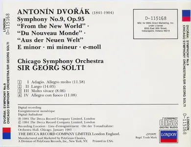 Dvorak: Symphony No. 9 "From the New World" / Georg Solti , Chicago SO (1990)