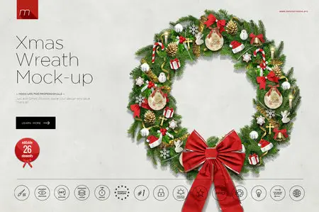 CreativeMarket - Christmas Wreath Creator Mock-up