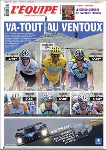 L'Équipe, du Samedi 25 Juillet 2009.