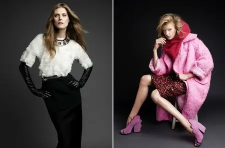 Malgosia Bela and Sigrid Agren by Victor Demarchelier for L'Express Styles September 2013