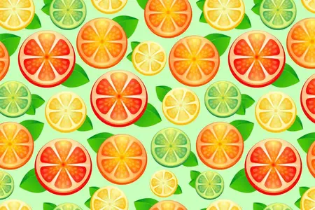 EE - Seamless bright pattern with Fresh Citrus 5VHL78L